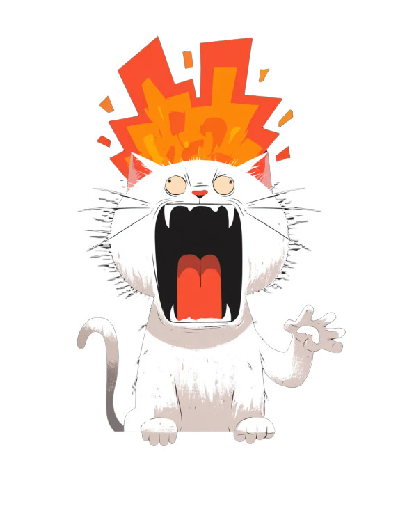 Angry Fire Cat Vinyl Car Decal Sticker – Waterproof & UV-Resistant 8" Angry Fire Cat Vinyl Car Decal Sticker – Waterproof & UV-Resistant 8"