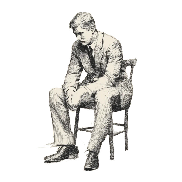 Thoughtful Professional Man Vinyl Car Decal Sticker – Waterproof & UV-Resistant 8"