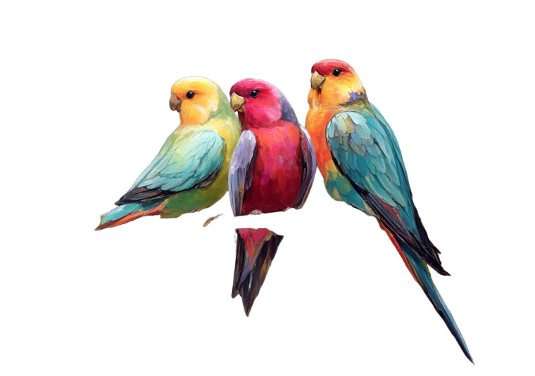 Exotic Birds Painting Vinyl Car Decal Sticker – Waterproof & UV-Resistant 8"
