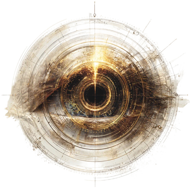 Golden Circuit Iris Vinyl Car Decal Sticker – Waterproof & UV-Resistant 8"