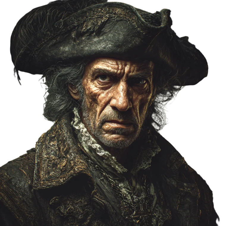 Evil Pirate Portrait Vinyl Car Decal Sticker – Waterproof & UV-Resistant 8"