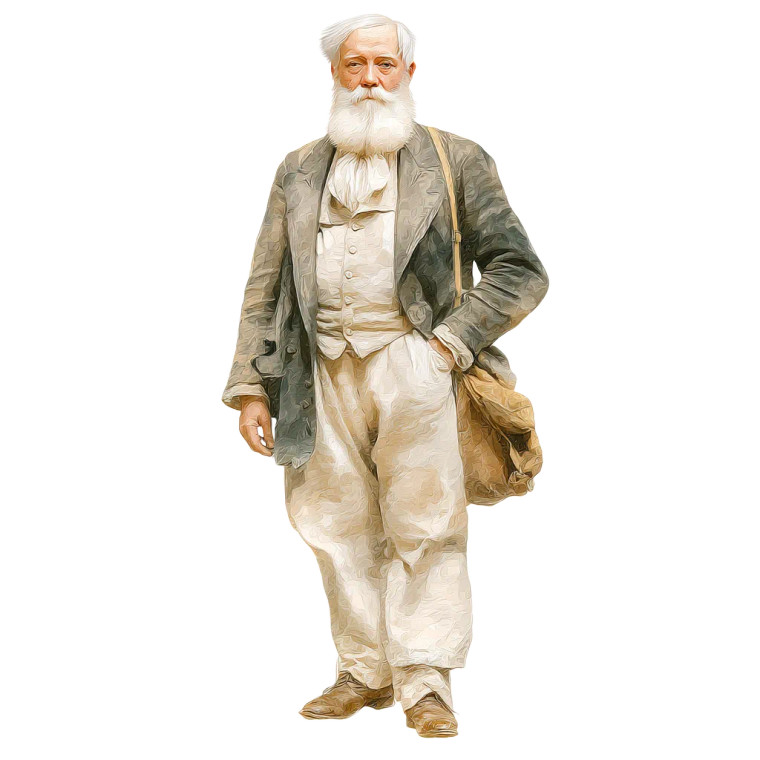 Vintage Scholar Portrait Vinyl Car Decal Sticker – Waterproof & UV-Resistant 8"