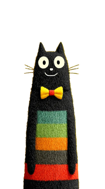 Cheerful Cat Character V3 Vinyl Car Decal Sticker – Waterproof & UV-Resistant 8"