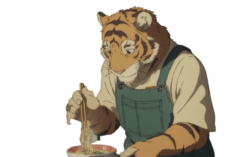 Cooking Tiger Chef Vinyl Car Decal Sticker – Waterproof & UV-Resistant 8"