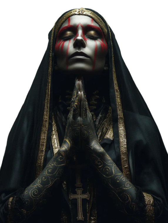 Golden Skeleton Prayer V2 Vinyl Car Decal Sticker – Waterproof & UV-Resistant 8"