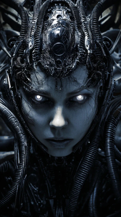 Cyborg Queen V3 Vinyl Car Decal Sticker – Waterproof & UV-Resistant 8"