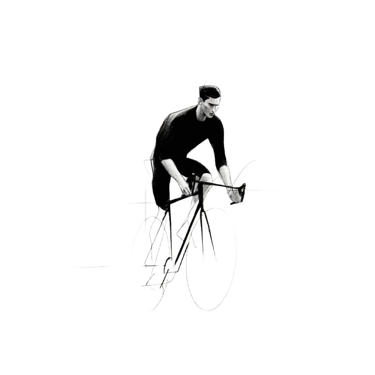 Abstract Cyclist Vinyl Car Decal Sticker – Waterproof & UV-Resistant 8"