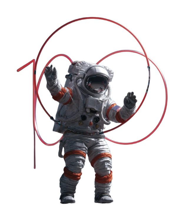 Astronaut Celebrating Century Vinyl Car Decal Sticker – Waterproof & UV-Resistant 8"