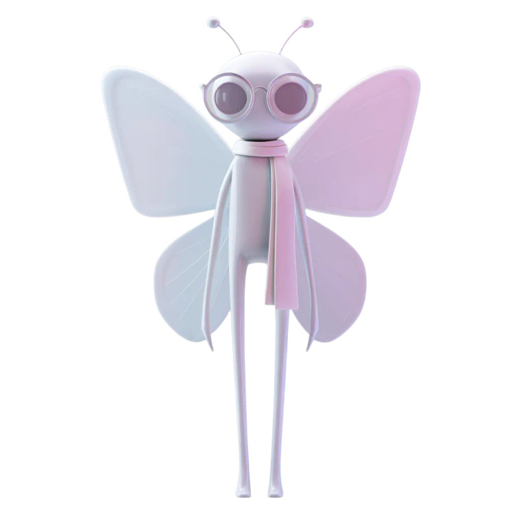 Butterfly Mascot Vinyl Car Decal Sticker – Waterproof & UV-Resistant 8"