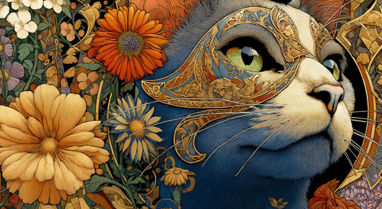 Masked Fantasy Cat Vinyl Car Decal Sticker – Waterproof & UV-Resistant 8"