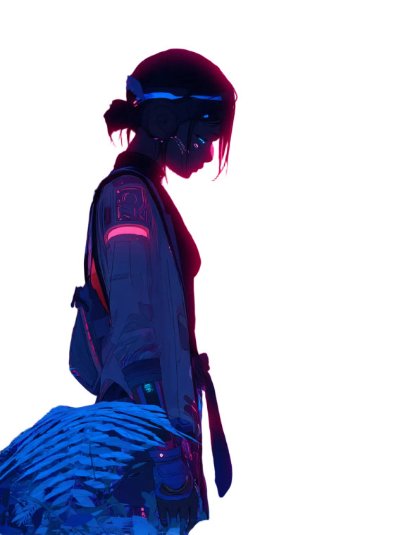 Futuristic Neon Witch Vinyl Car Decal Sticker – Waterproof & UV-Resistant 8"