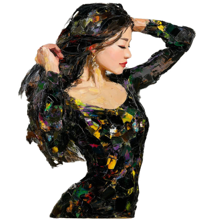 Asian Girl Portrait V3 Vinyl Car Decal Sticker – Waterproof & UV-Resistant 8"