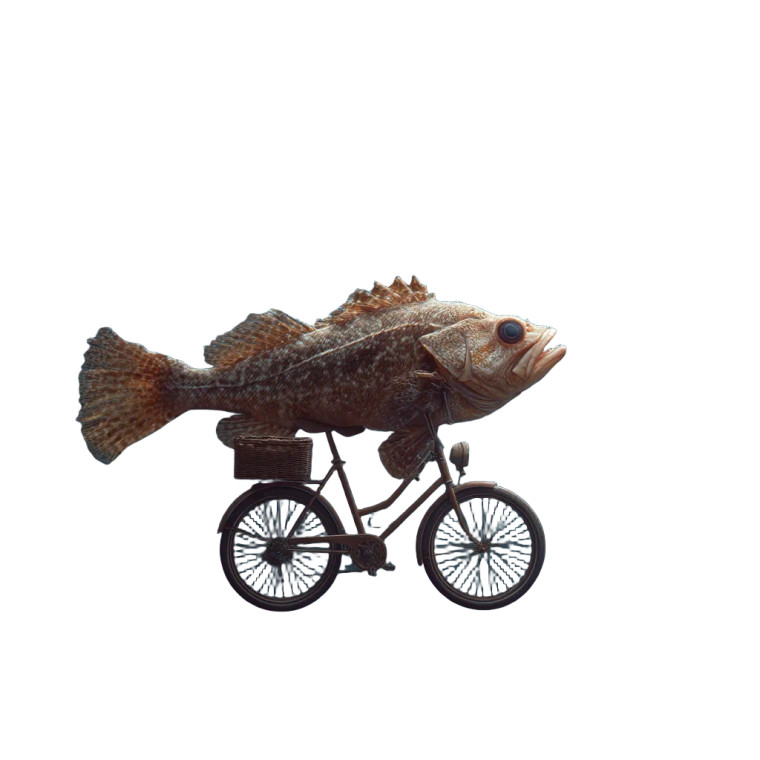 Fish On Bicycle Vinyl Car Decal Sticker – Waterproof & UV-Resistant 8"