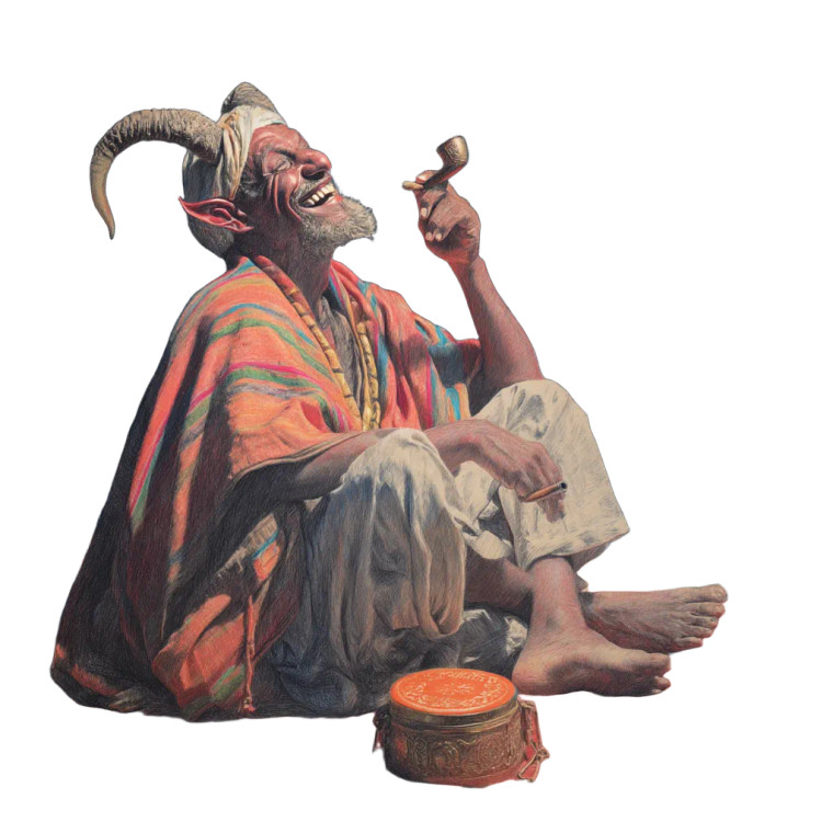 Laughing Middle Eastern Devil Vinyl Car Decal Sticker – Waterproof & UV-Resistant 8"