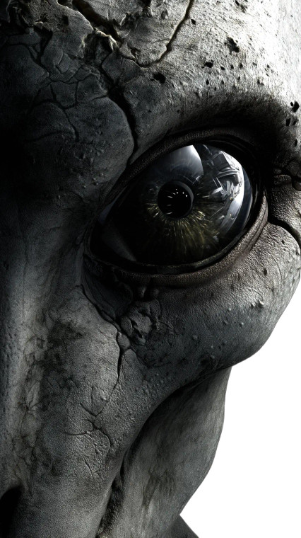 Grey Alien Close-Up Vinyl Car Decal Sticker – Waterproof & UV-Resistant 8"