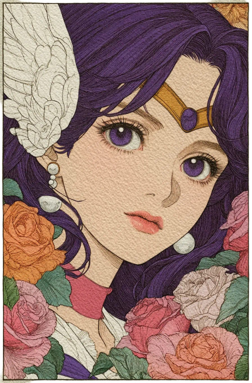 Elven Princess Saturn Vinyl Car Decal Sticker – Waterproof & UV-Resistant 8"
