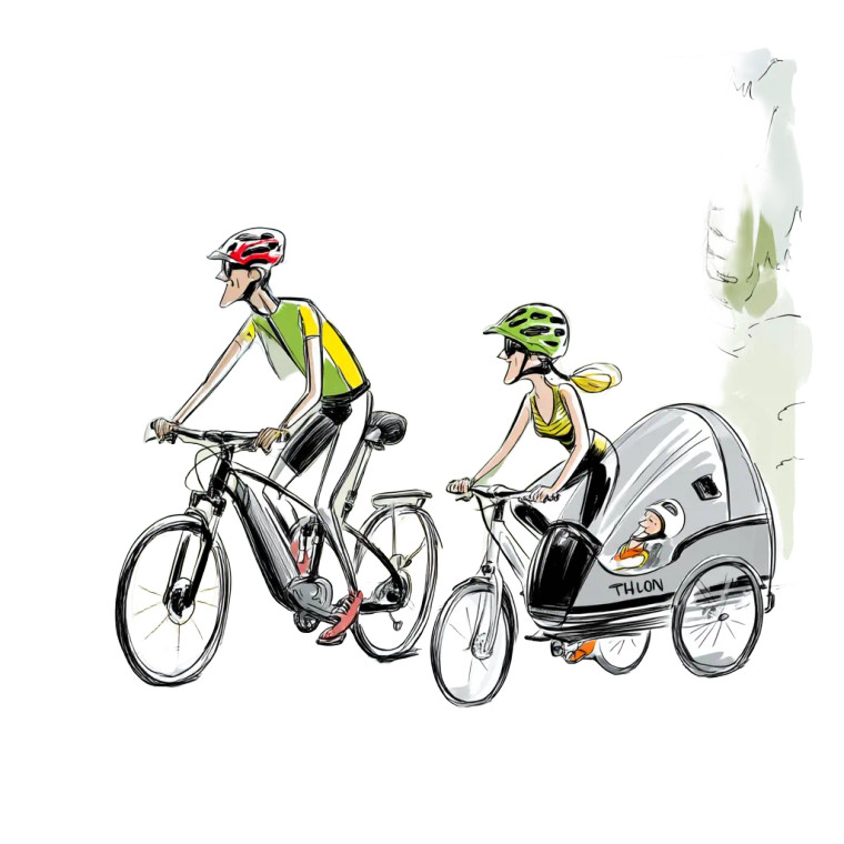Cycling Couple Vinyl Car Decal Sticker – Waterproof & UV-Resistant 8"