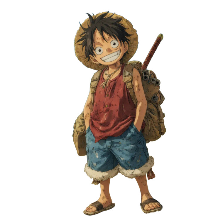 Luffy On Beach V2 Vinyl Car Decal Sticker – Waterproof & UV-Resistant 8"
