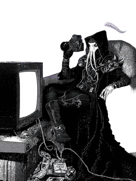 Nerdy Cthulhu Adventurer Vinyl Car Decal Sticker – Waterproof & UV-Resistant 8"