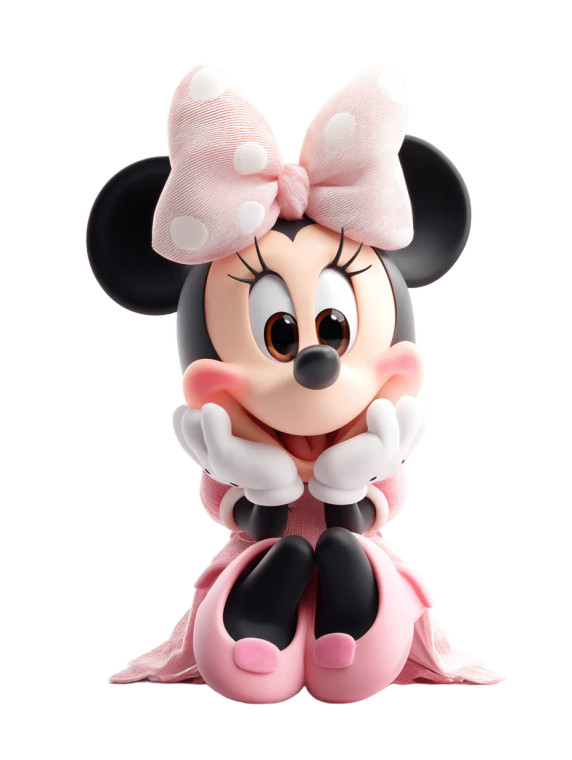 Minnie Mouse Illustration Vinyl Car Decal Sticker – Waterproof & UV-Resistant 8"