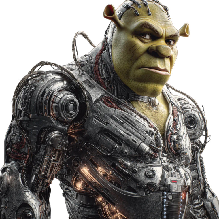 Cyborg Shrek Vinyl Car Decal Sticker – Waterproof & UV-Resistant 8"