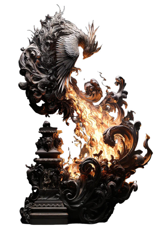 Molten Fire Phoenix Vinyl Car Decal Sticker – Waterproof & UV-Resistant 8"