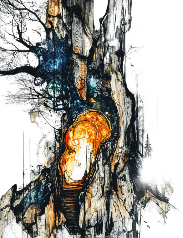 Glowing Tree Spirit Vinyl Car Decal Sticker – Waterproof & UV-Resistant 8"