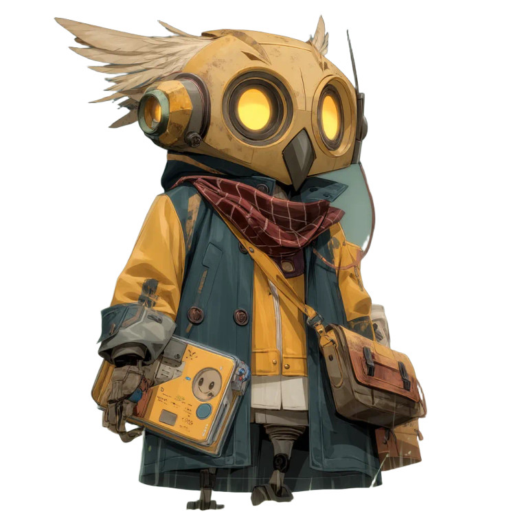 Owl-Helmeted Vtuber Vinyl Car Decal Sticker – Waterproof & UV-Resistant 8"