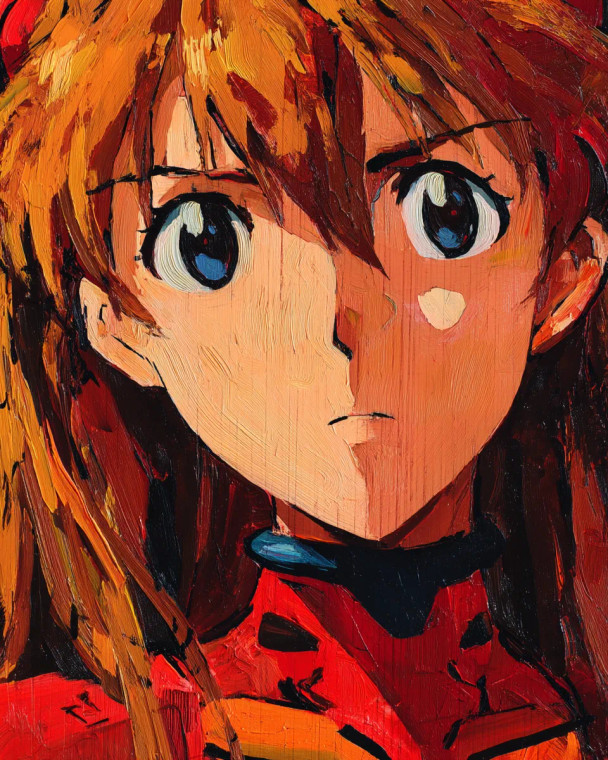 Asuka Langley Painting Vinyl Car Decal Sticker – Waterproof & UV-Resistant 8"