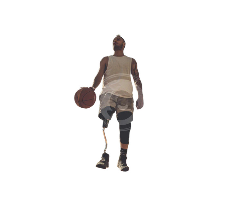 Basketball Prosthetic Player Vinyl Car Decal Sticker – Waterproof & UV-Resistant 8"