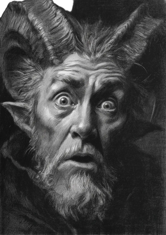 Frightened Devil Portrait Vinyl Car Decal Sticker – Waterproof & UV-Resistant 8"
