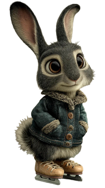 Happy Rabbit Skating Vinyl Car Decal Sticker – Waterproof & UV-Resistant 8"