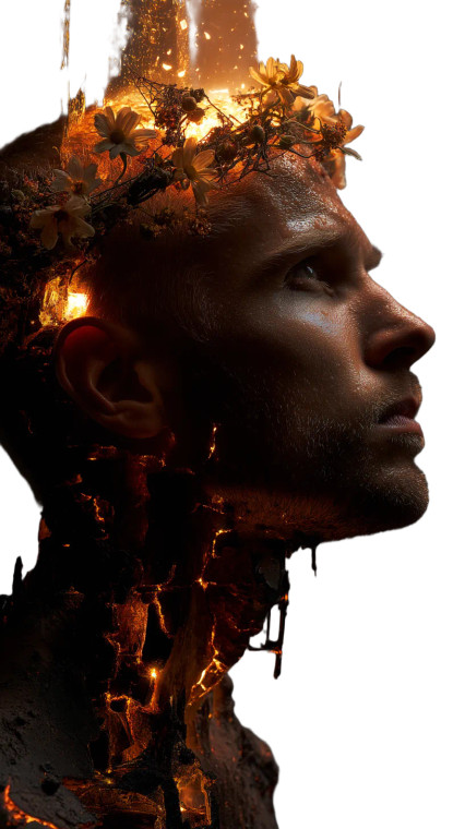 Burning Skeletal Man Vinyl Car Decal Sticker – Waterproof & UV-Resistant 8"