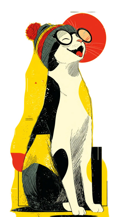 Quirky Cat Character Vinyl Car Decal Sticker – Waterproof & UV-Resistant 8"