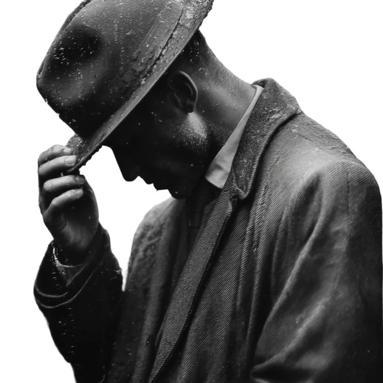 Man In Rain Vinyl Car Decal Sticker – Waterproof & UV-Resistant 8"