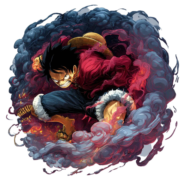 Luffy Gear 5 V19 Vinyl Car Decal Sticker – Waterproof & UV-Resistant 8"