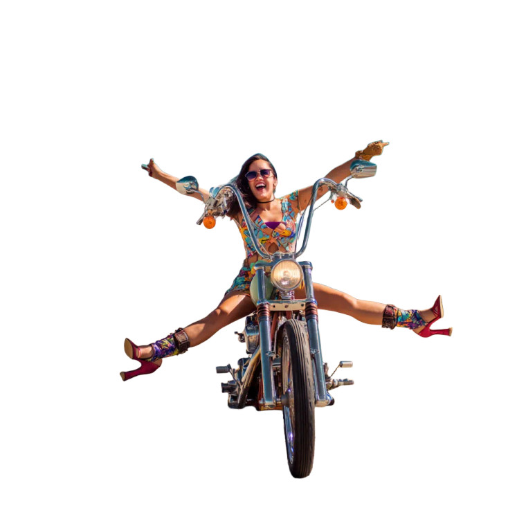 Motorcycle Woman Vinyl Car Decal Sticker – Waterproof & UV-Resistant 8"