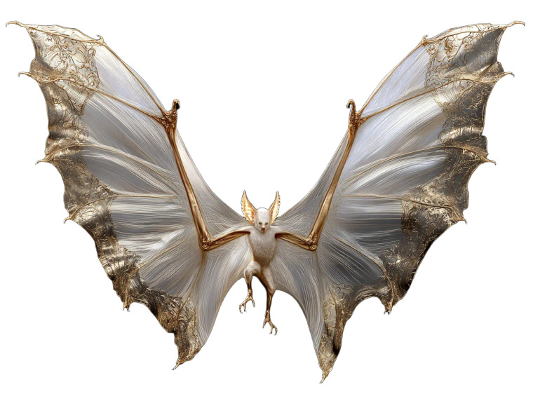 Golden-Veined Bat Vinyl Car Decal Sticker – Waterproof & UV-Resistant 8"