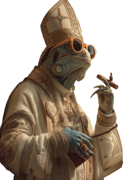 Iguana Pope Vinyl Car Decal Sticker – Waterproof & UV-Resistant 8"