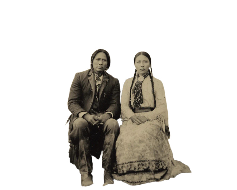 Native American Couple Vinyl Car Decal Sticker – Waterproof & UV-Resistant 8"