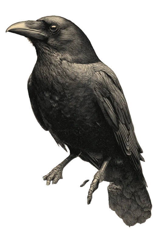 Demonic Raven Illustration Vinyl Car Decal Sticker – Waterproof & UV-Resistant 8"