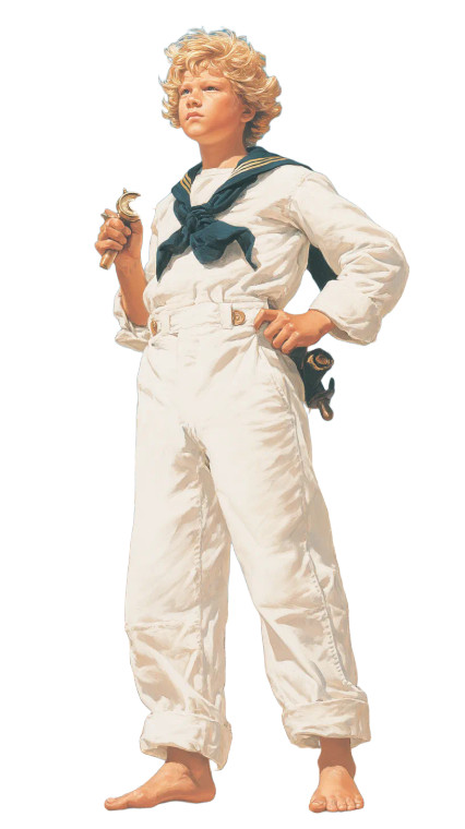 Young Sailor Boy Vinyl Car Decal Sticker – Waterproof & UV-Resistant 8"