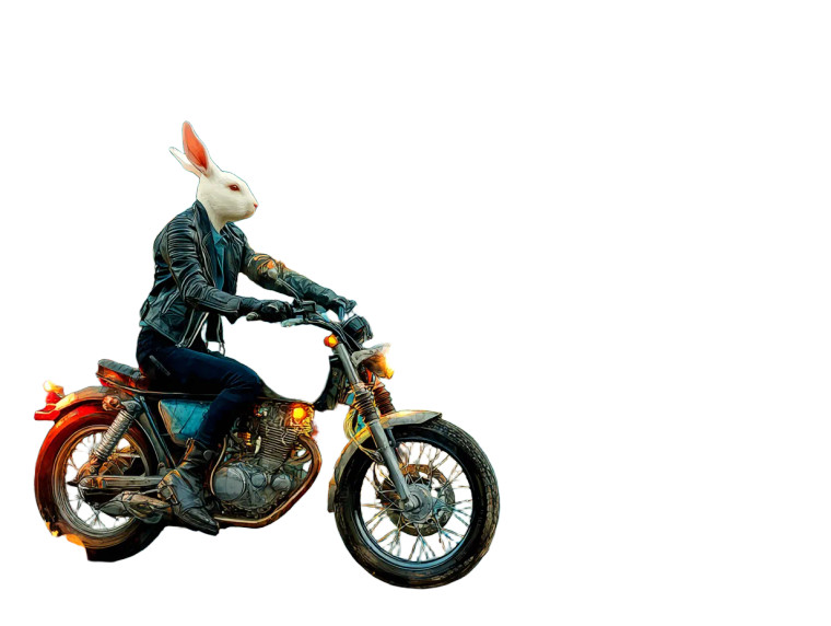 Whimsical Rabbit Rider Vinyl Car Decal Sticker – Waterproof & UV-Resistant 8"