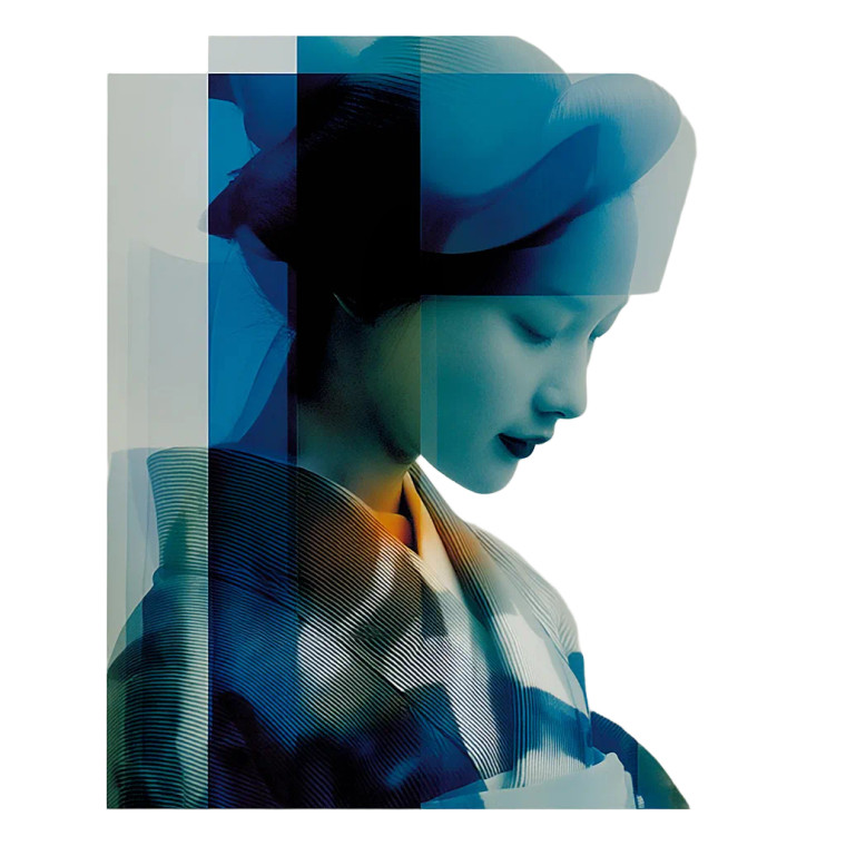 Mystical Geisha Portrait Vinyl Car Decal Sticker – Waterproof & UV-Resistant 8"