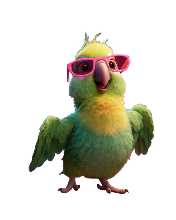 Cartoon Parakeet Vinyl Car Decal Sticker – Waterproof & UV-Resistant 8"