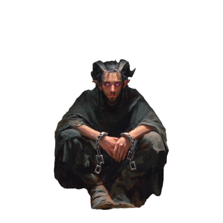 Tiefling Warlock Imprisoned Vinyl Car Decal Sticker – Waterproof & UV-Resistant 8"