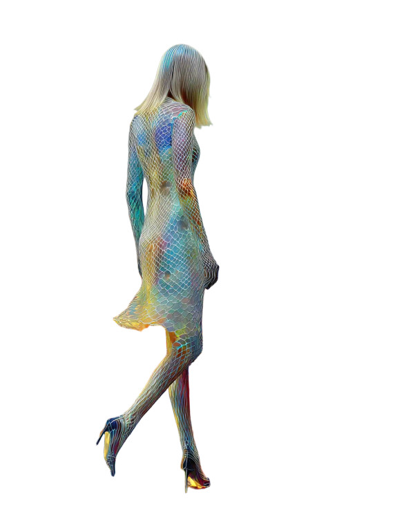 Iridescent Cellophane Woman Vinyl Car Decal Sticker – Waterproof & UV-Resistant 8"