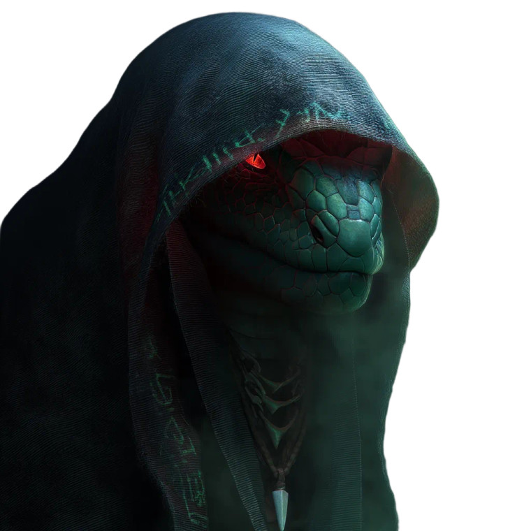 Hooded Naga Sorcerer Vinyl Car Decal Sticker – Waterproof & UV-Resistant 8"