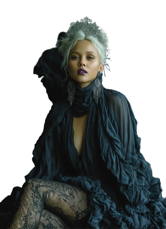 Mysterious White-Haired Woman Vinyl Car Decal Sticker – Waterproof & UV-Resistant 8"