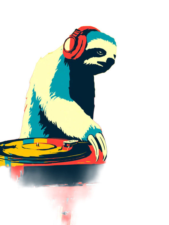 Dj Sloth Vinyl Car Decal Sticker – Waterproof & UV-Resistant 8"